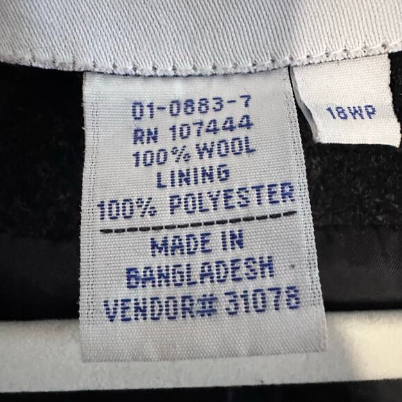 Vintage womans J. G. Hook grey wool peacoat plus size 18WP - Picture 5 of 7
